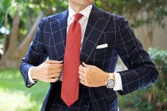 OTAA - maroon slub linen necktie