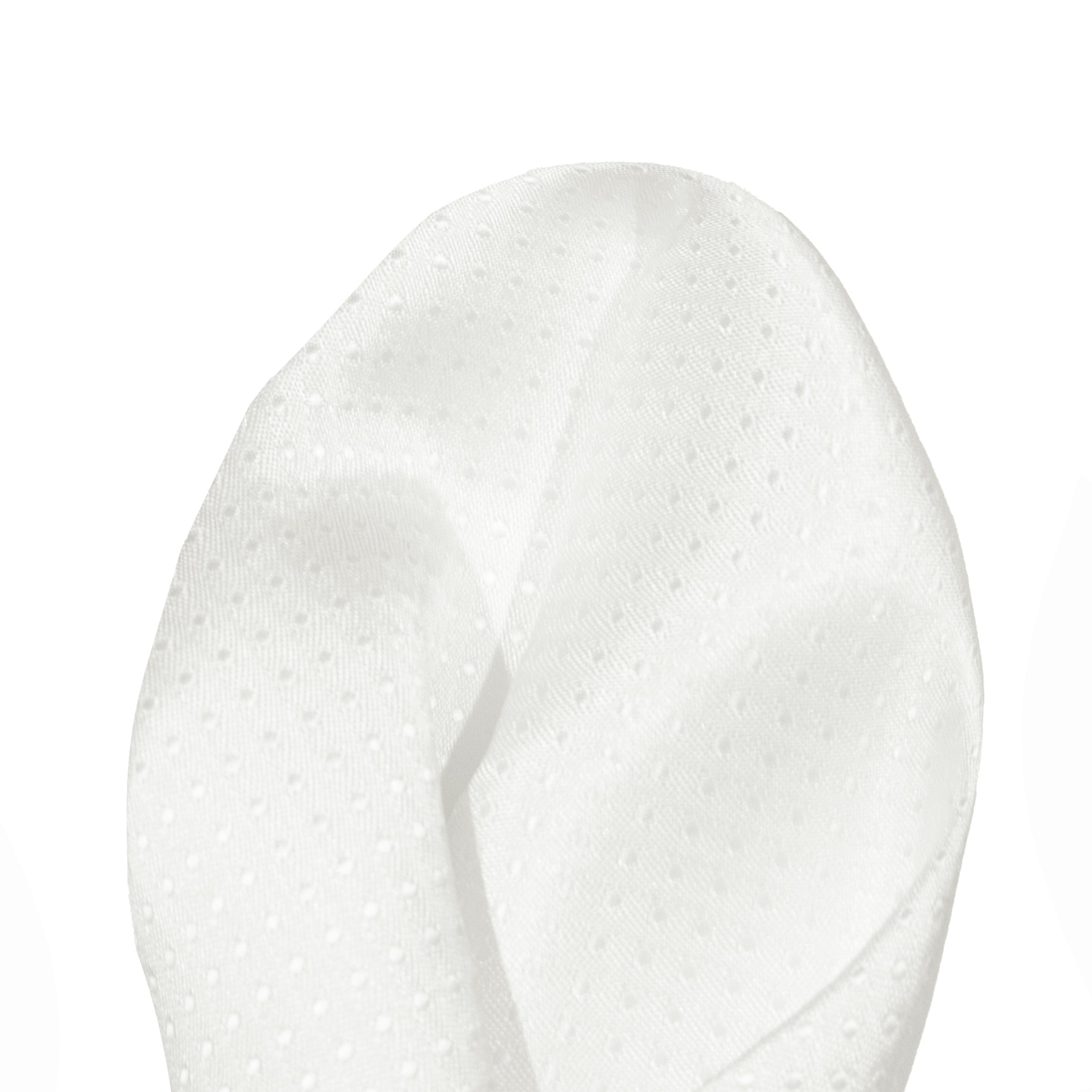 James Adelin Luxury Mini Spot Pocket Square in White