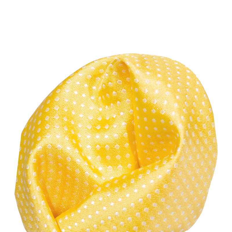 James Adelin Luxury Mini Spot Pocket Square in Gold and White