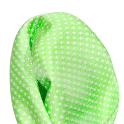James Adelin Luxury Mini Spot Pocket Square in Lime Green and White