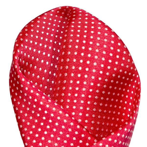 James Adelin Luxury Mini Spot Pocket Square in Red and White