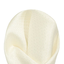 James Adelin Luxury Mini Spot Pocket Square in Ivory and White