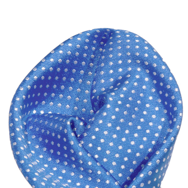 James Adelin Luxury Mini Spot Pocket Square in Royal and White