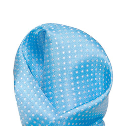 James Adelin Luxury Mini Spot Pocket Square in Turquoise and White