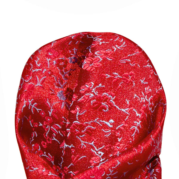 James Adelin Luxury Floral Pocket Square in Red and Sky