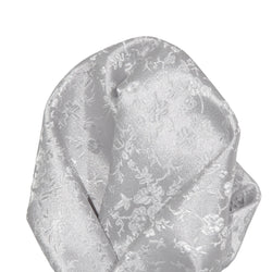 James Adelin Luxury Floral Pocket Square in Silver