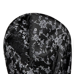 James Adelin Luxury Floral Pocket Square in Black and Silver