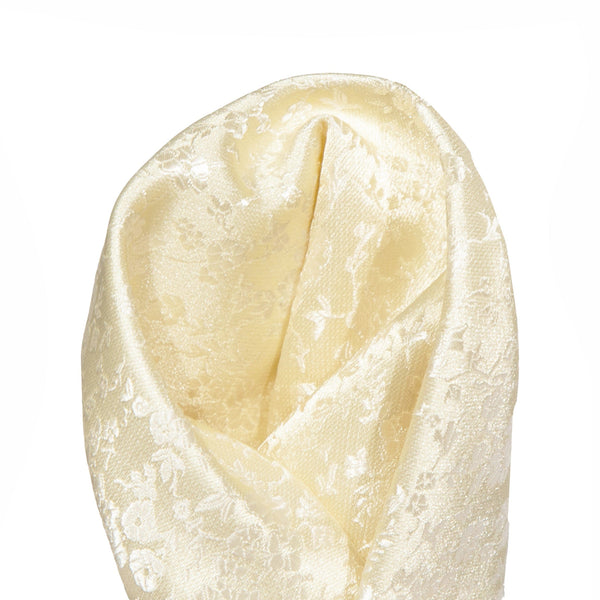 James Adelin Luxury Floral Pocket Square in Ivory