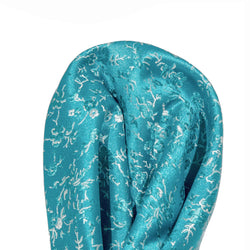 James Adelin Luxury Floral Pocket Square in Aqua and Silver