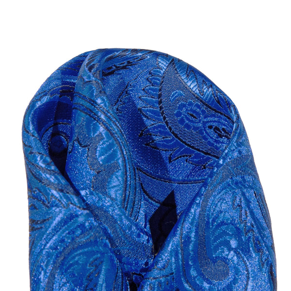 James Adelin Luxury Paisley Pocket Square in Royal, Blue and Navy
