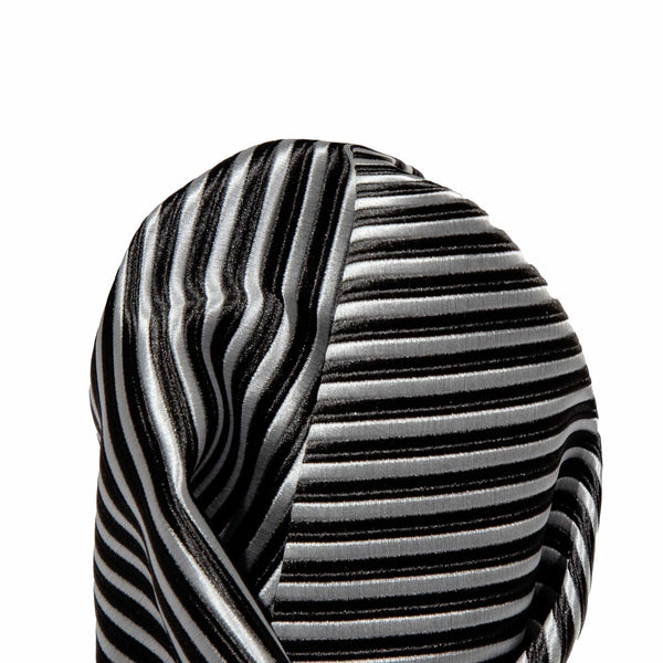 James Adelin Luxury Mini Stripe Pocket Square in Black and White