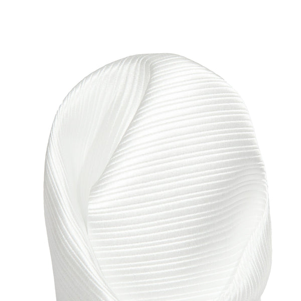 James Adelin Luxury Mini Stripe Pocket Square in White