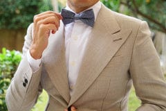 OTAA - navy blue linen chambray bow tie