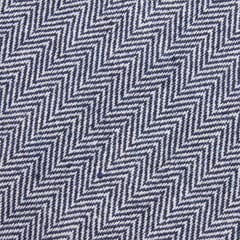 OTAA - navy blue herringbone linen necktie
