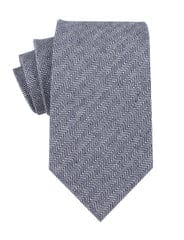 OTAA - navy blue herringbone linen necktie