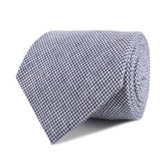 OTAA - navy blue houndstooth linen necktie