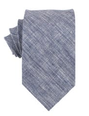 OTAA - navy blue linen chambray necktie