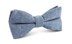 OTAA - smoke blue slub linen bow tie