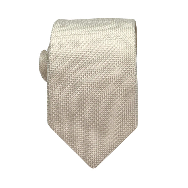 James Adelin Luxury Oxford Weave 7.5cm Tie in Cream
