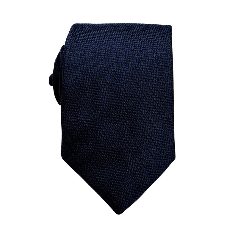 James Adelin Luxury Oxford Weave 7.5cm Tie in Midnight Blue