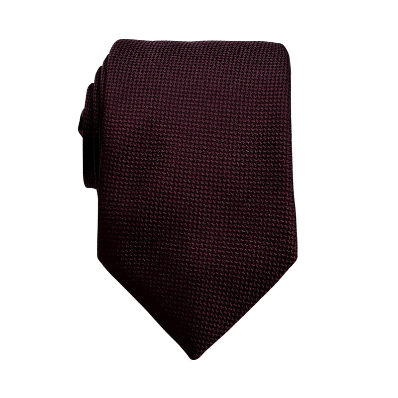 James Adelin Luxury Oxford Weave 7.5cm Tie in Wine