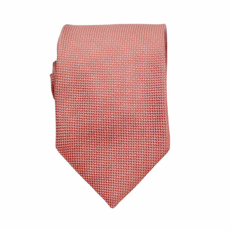 James Adelin Luxury Oxford Weave 7.5cm Tie in Tangerine