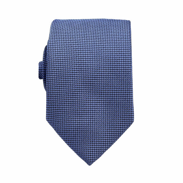 James Adelin Luxury Oxford Weave 7.5cm Tie in Steel Blue