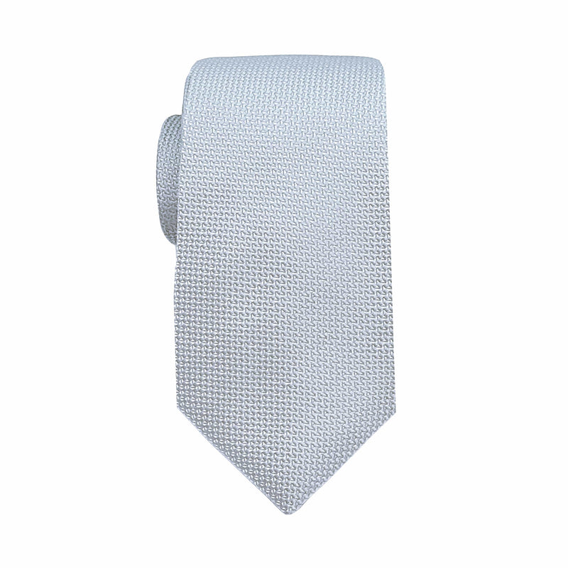 James Adelin Luxury Oxford Weave 6.5cm Tie in Silver