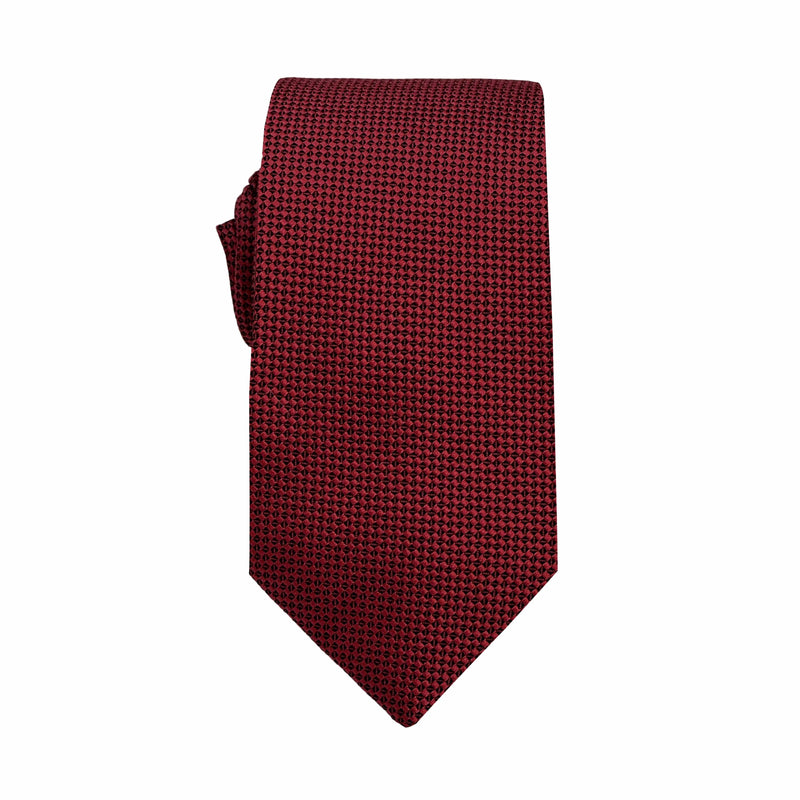 James Adelin Luxury Oxford Weave 6.5cm Tie in Claret