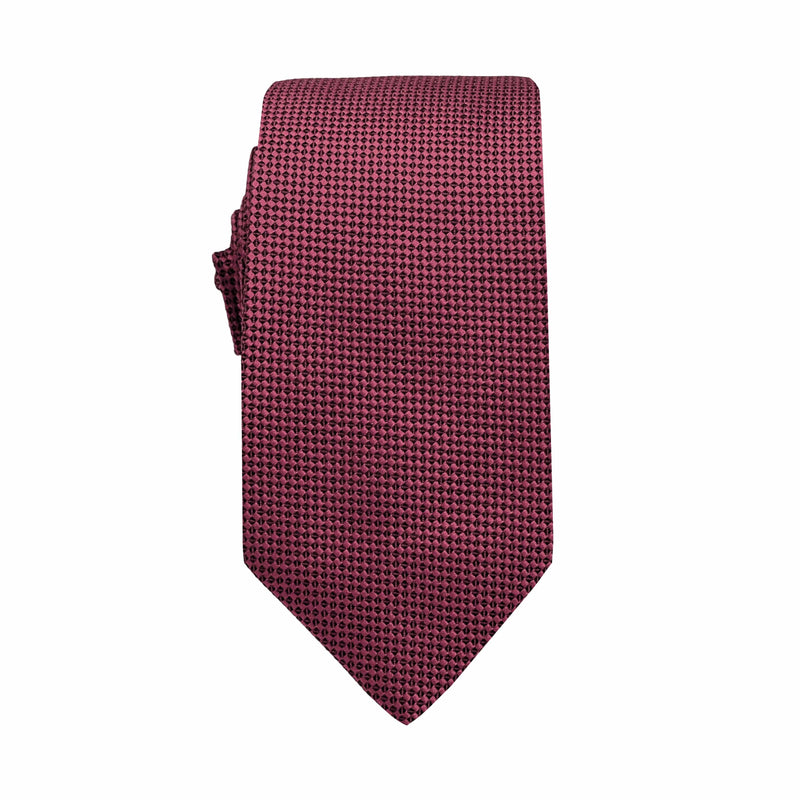 James Adelin Luxury Oxford Weave 6.5cm Tie in Cherry