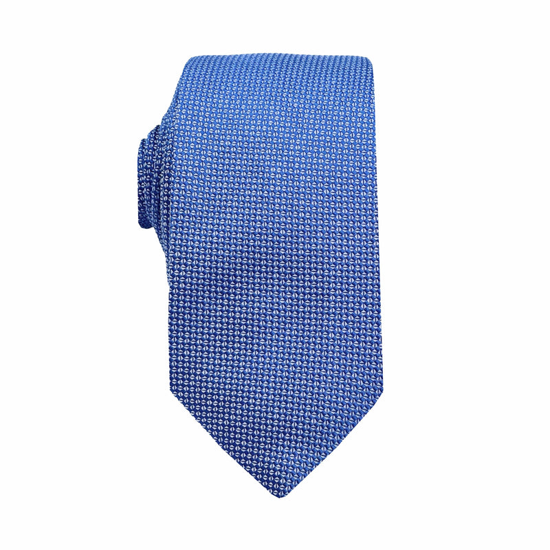 James Adelin Luxury Oxford Weave 6.5cm Tie in Blue