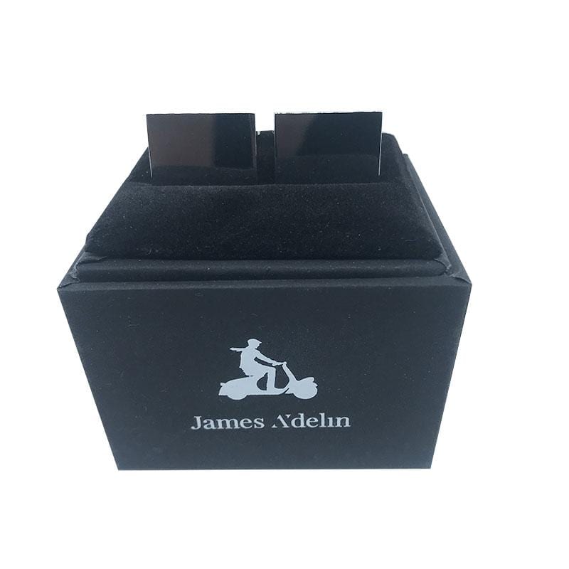 James Adelin Silver Rectangle Shiny Plain Cuff Links