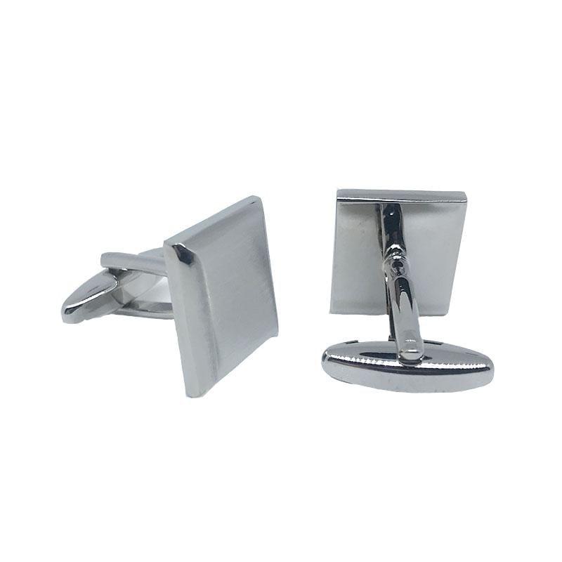 James Adelin Silver Square Matt Concave Cuff Links
