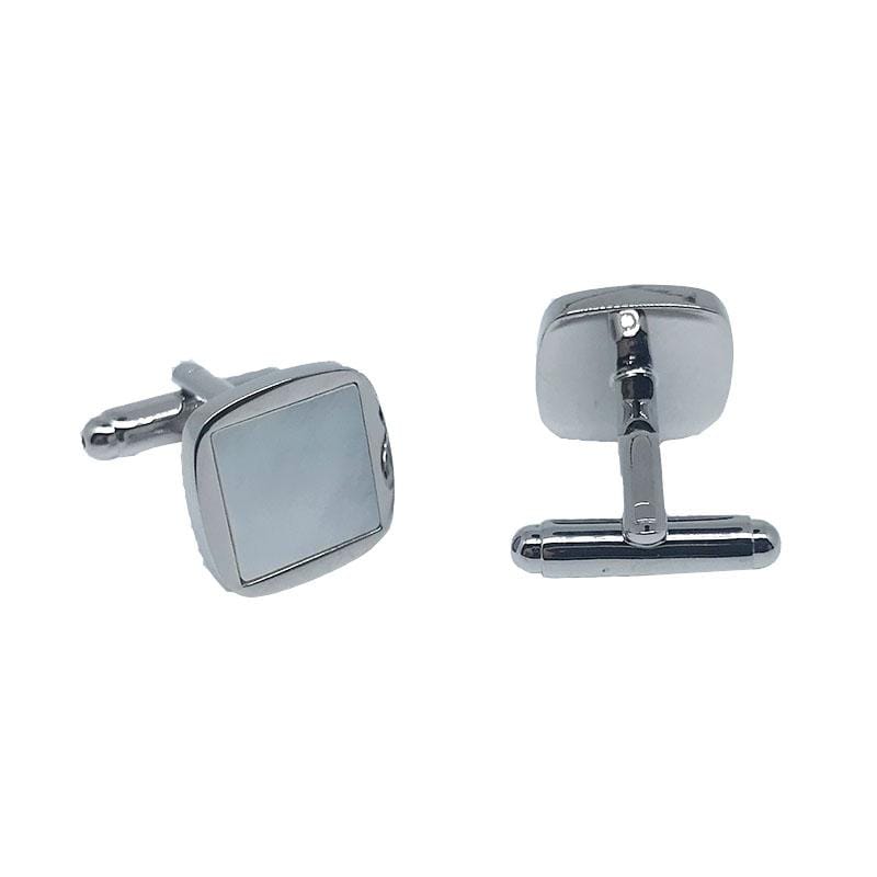 James Adelin Silver Square Rounded Mother of Pearl Cuff Links
