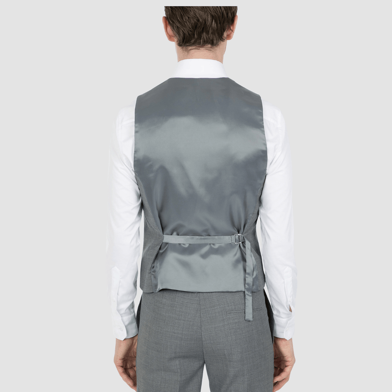 Uberstone slim fit tom vest in silver grey