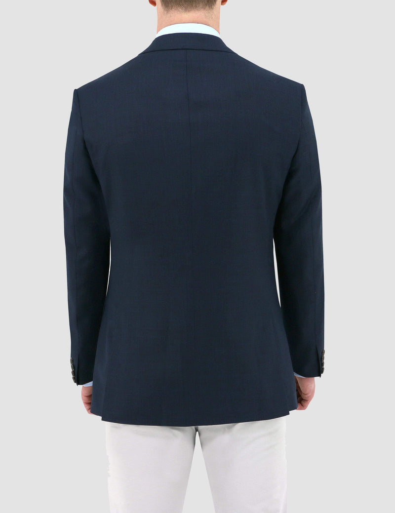 a back view of the daniel hechter slim fit pure wool sports coat jacket in navy DH103-11
