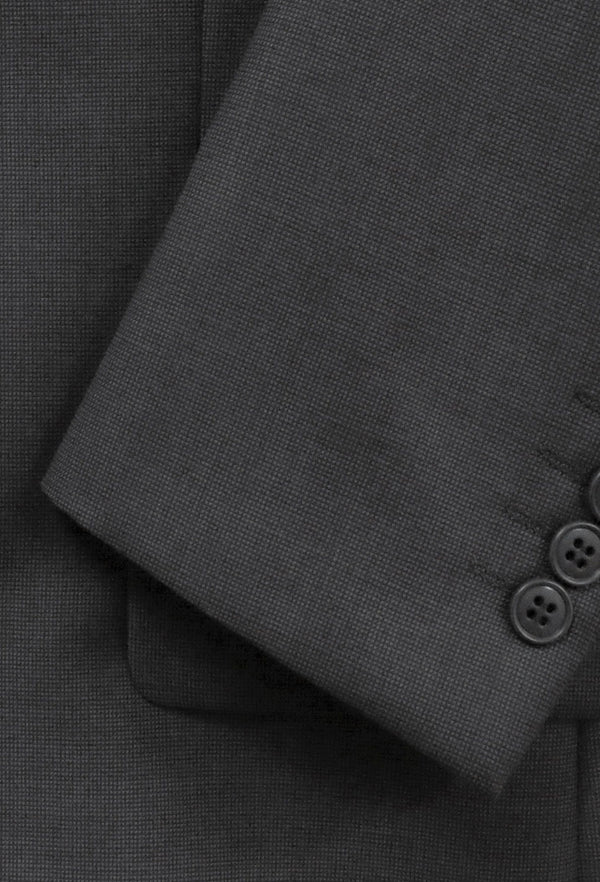 a close up of the fabric on the Boston classic fit michel suit in grey pure wool B704-03