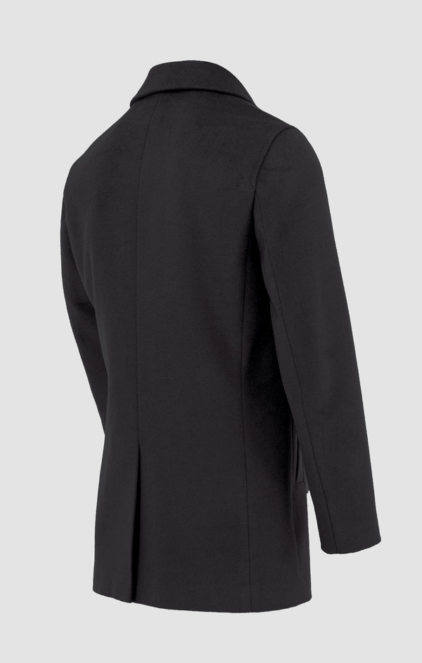 the back view of the daniel hechter mens winter coat in black DH817C-01