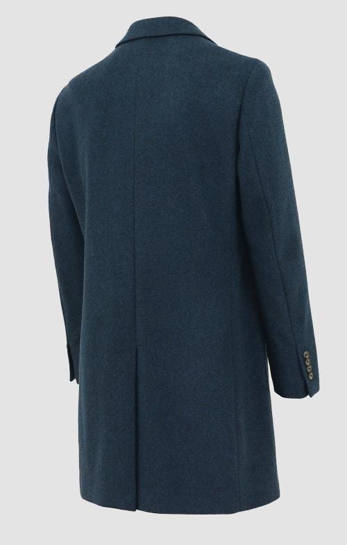 the back of the daniel hechter slim fit chicago mens coat in blue wool blend DH626-11