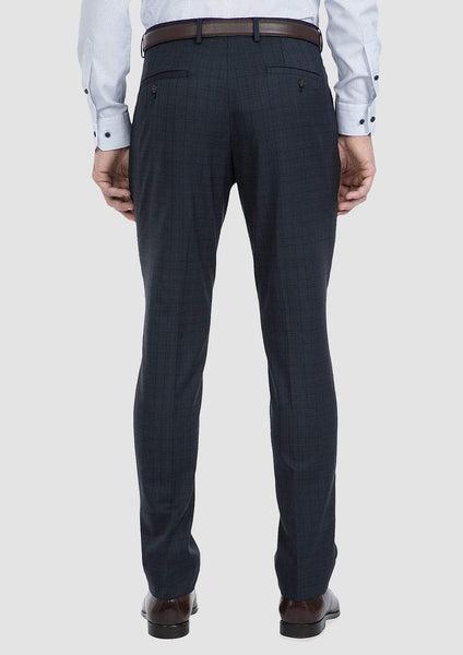 Mens Trousers | Gibson Caper Trouser Navy Check | Mens Suit Warehouse ...