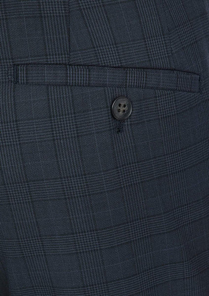 Mens Trousers | Gibson Caper Trouser Navy Check | Mens Suit Warehouse ...