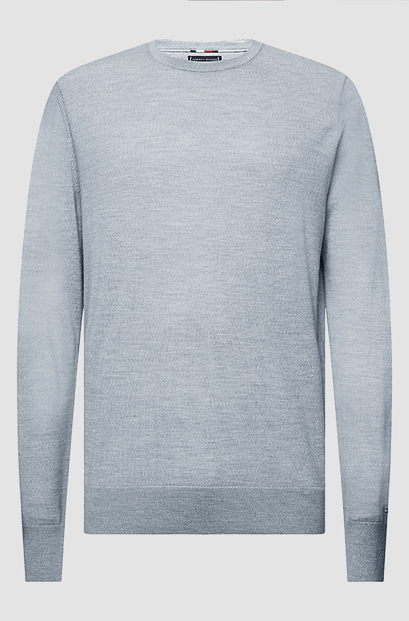 Tommy Hilfiger classic fit luxury wool crew neck jumper in melange grey TT0TT06521_P9V