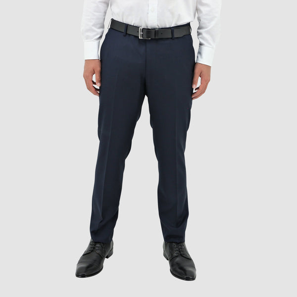 a front view of the boston classic fit edward trouser in navy pure wool STB203-11