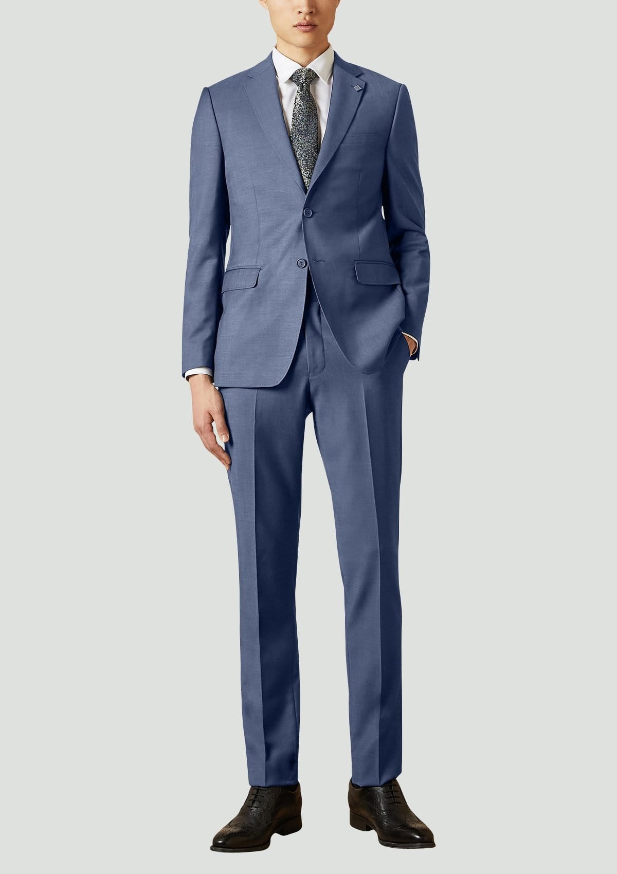 Ted Baker slim fit elegan trouser in marine blue pure wool – Mens Suit ...