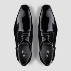 AQ By Aquila Brookwell Patent Black Dress Shoes Mens Suit