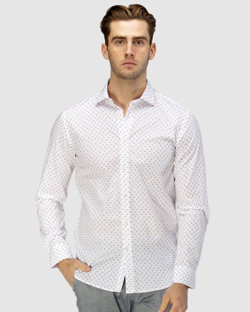 Brooksfield Luxe Scattered Flower Print Business Shirt