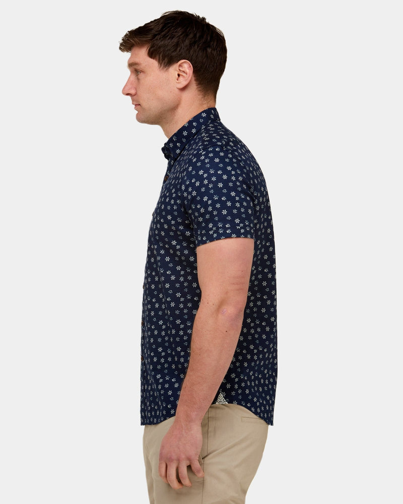 mens slim fit casual shirt in navy blue 