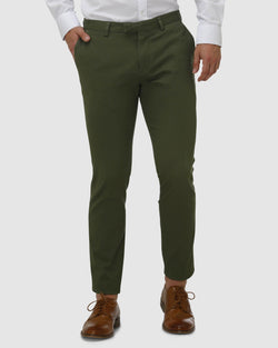 a slim fit mens chino pant in khaki green with a slim fit