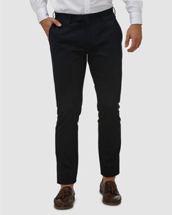 mens navy blue chino pants with a stretch fit 