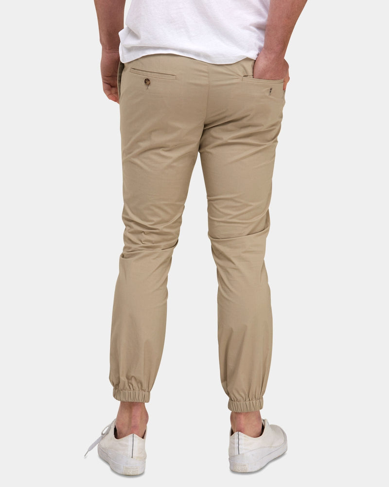 Mens Chino Pants | Brooksfield Slim Fit Jogger Chino Pants in Beige ...